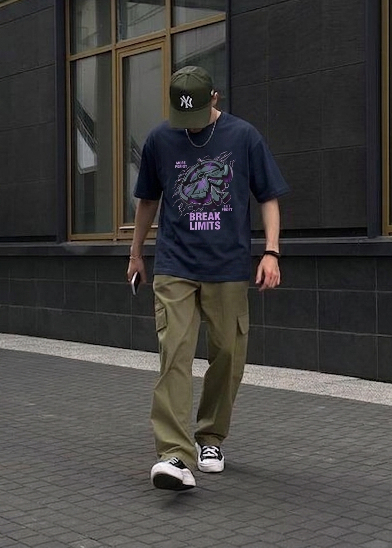 "Break Limits" Oversized Graphic Shirt