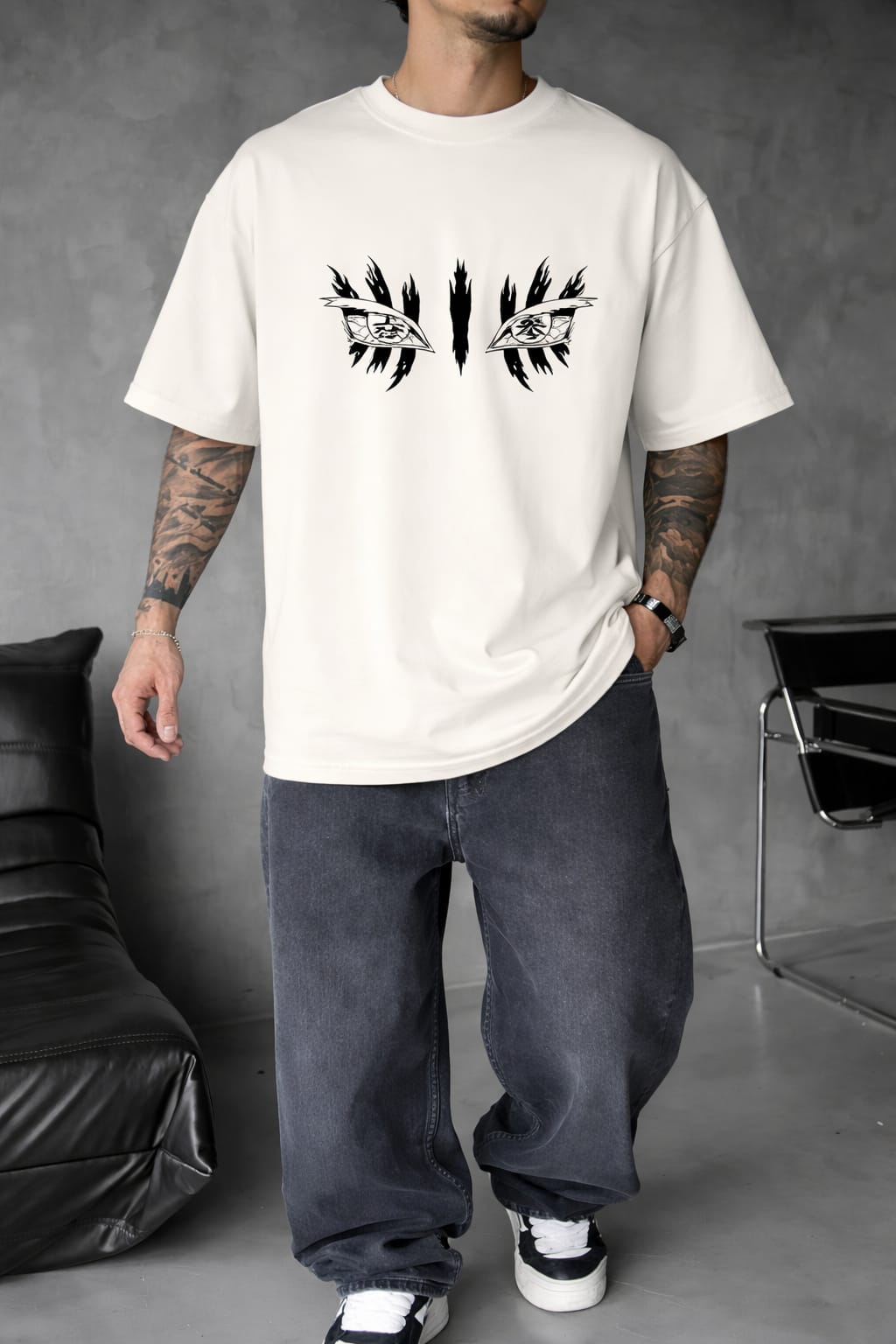 Akaza Upper Moon 3 | Demon Slayer Inspired Oversized Graphic Tee